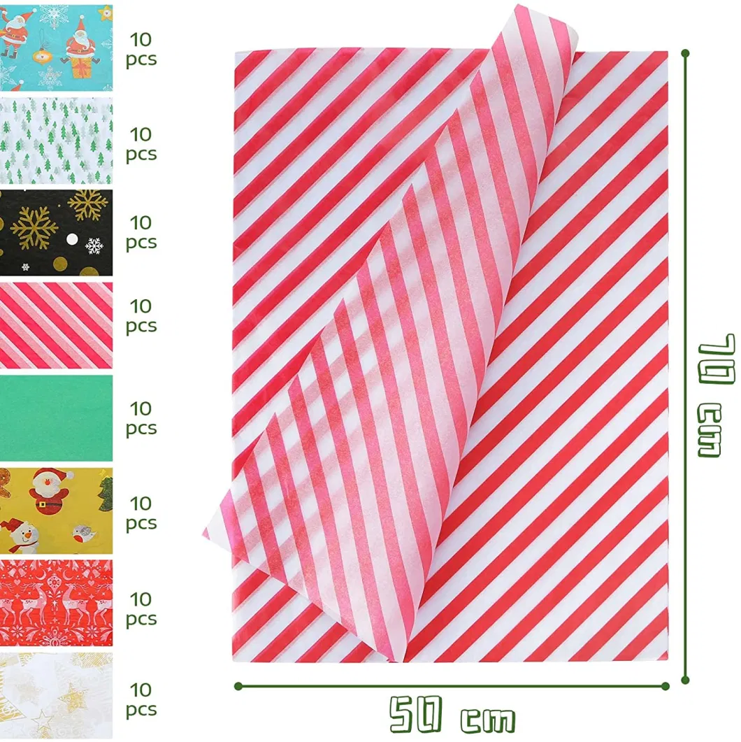 Customized Christmas Tissue Paper Christmas Paper Towels Xmas Design Wrapping Paper Kraft for DIY Christmas Winter Decoration