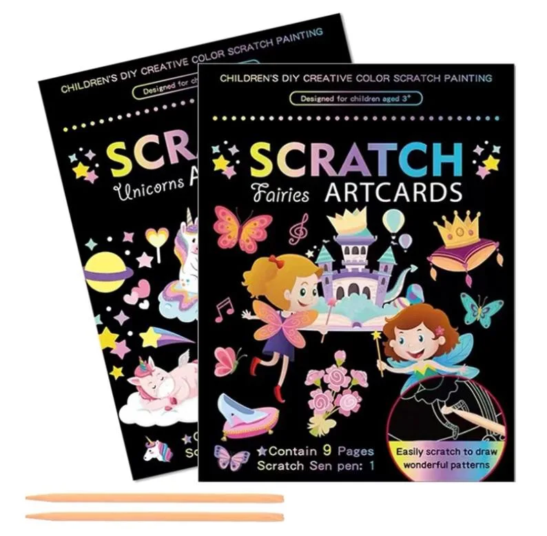 Rainbow Magic Scratch Book off Paper Set for Kids Arts Crafts