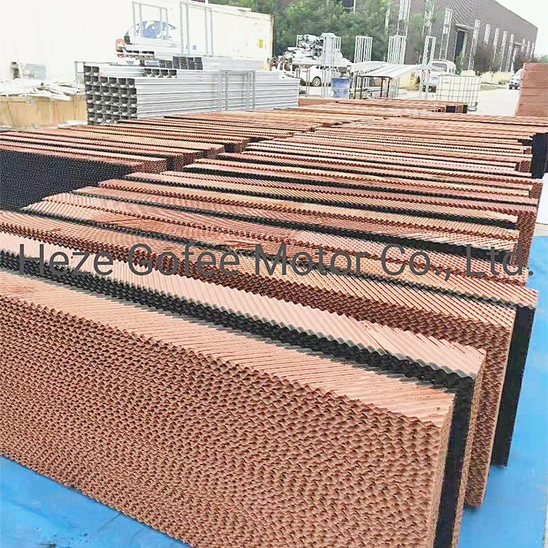 Evaporative Green Cooling Pad Customized Wet Curtain Brown Color 7090 5090poultry House Paper Cooling Pad