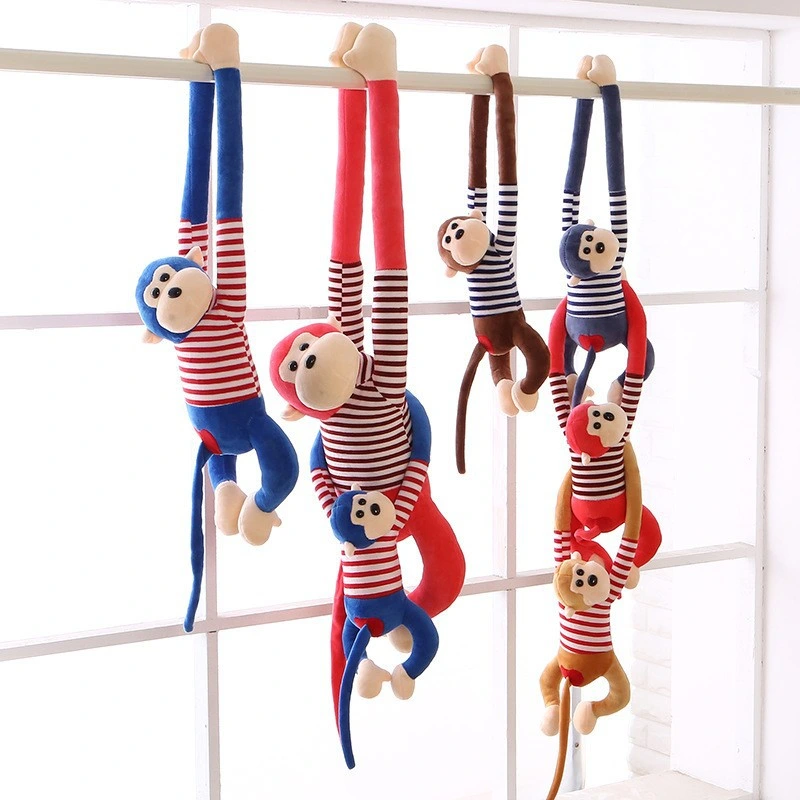 Striped Monkey Plush Toy Doll Color Long Arm Monkey Curtain Pendant Wedding Grab Machine Doll Gift