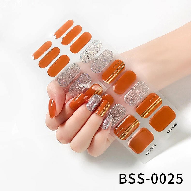 20PCS/Set Non-Toxic Nail Product Gel Nail Wraps Custom Printed UV Nail Art Stickers