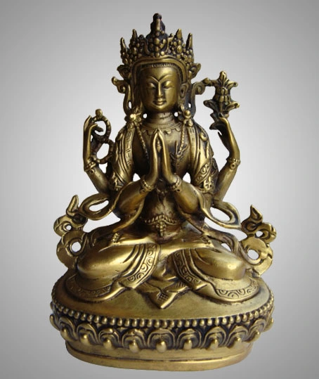 Bronze Religious Craft Metal Buddha Sculpture