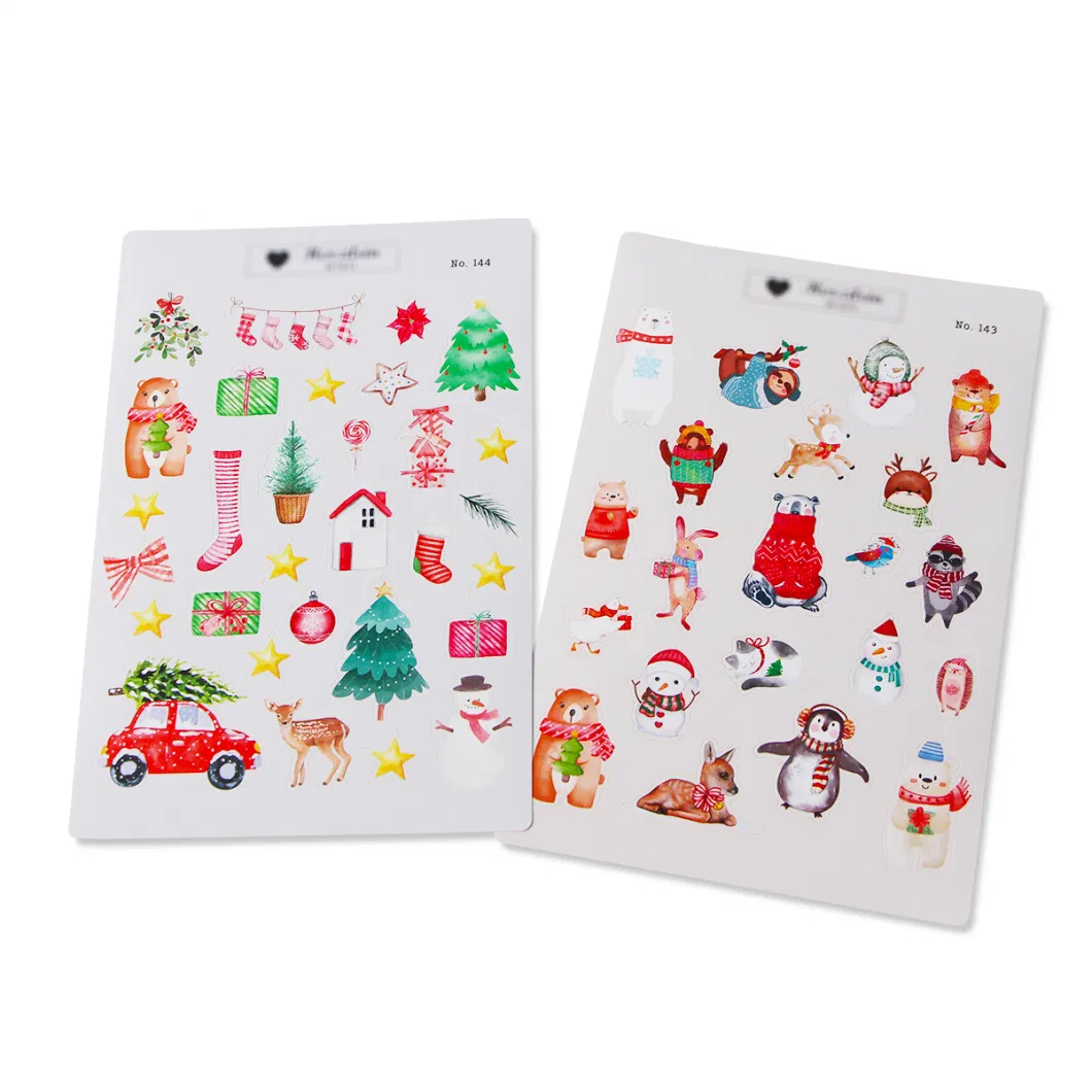 Custom Diary Scrapbook Children&prime;s Christmas Vinyl Decorations with Cute Icon Stickers