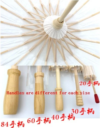 White Oil Paper Wood Umbrella Kids DIY Painting Drawing Promotional Crafts Umbrella