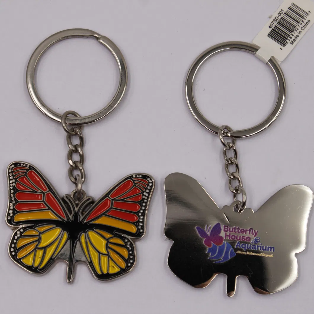 3D Zinc Alloy Custom Forest Animal Gift Beautiful Butterfly Keychain