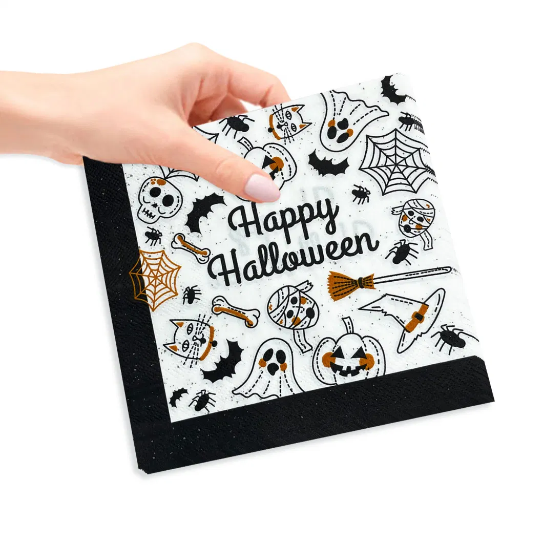 Pumpkin Ghost Spider Web Witch Halloween Party Napkins