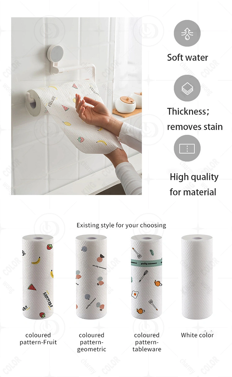 Disposable Absorbent Wood Towel Roll Kitchen Paper with Nice Pattern Emboss