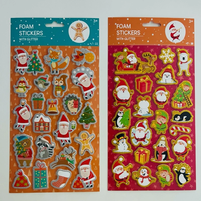 Custom Christmas Scrapbooking Decoration Die-Cut Glitter Foam Stickers