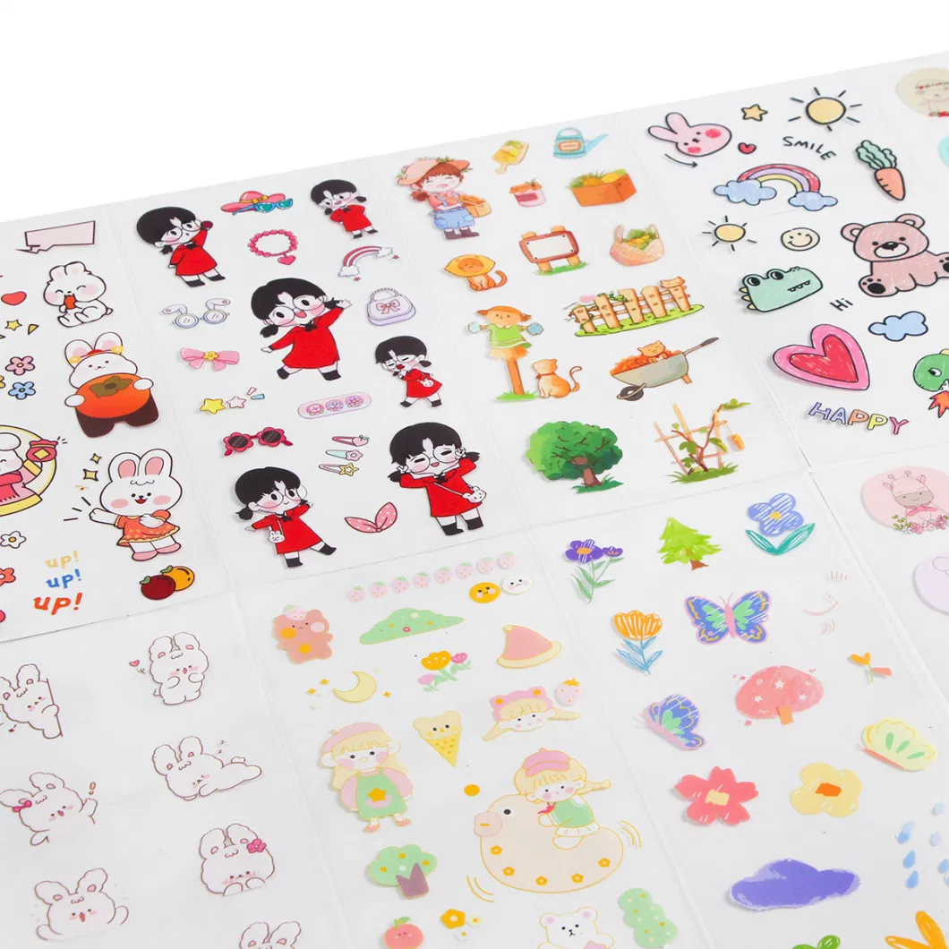 Custom Waterproof Art Sticker Diary Decorative Scrapbook Sticker Transparent Paper Bag