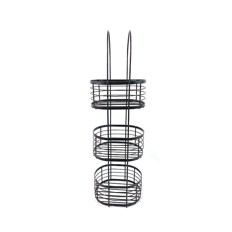 Bathroom Accessory 3 Tier Floor Shelf Shampoo Metal Wire Storage Basket