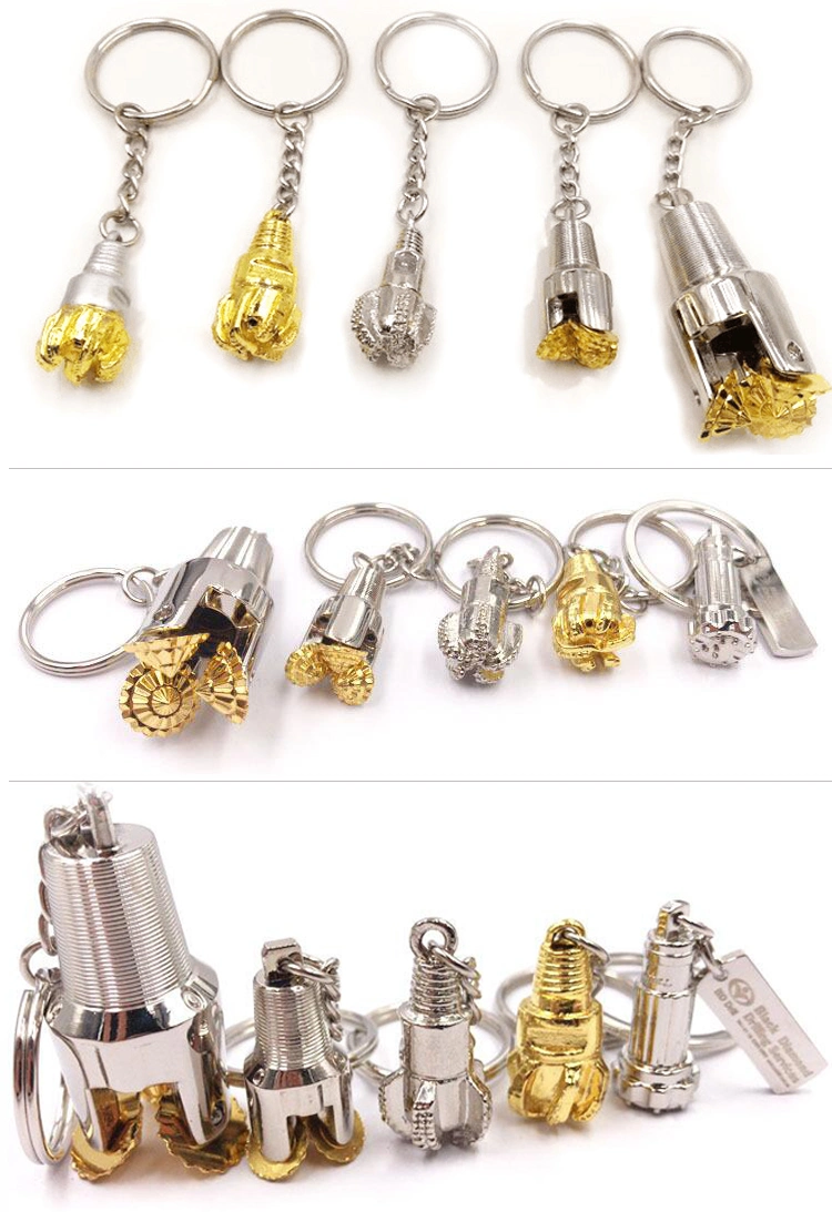 Petroleum Industry Tool Gold Color PDC Bit Aiguille Drilling Mining Bits Keychains