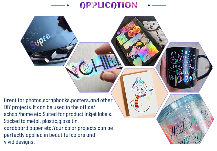 China Wholesale Printable Holographic Adhesive Sticker Waterproof A4 Sheet Inkjet Vinyl Sticker Paper for Laser &amp; Inkjet Printer -Sky Star Pattern