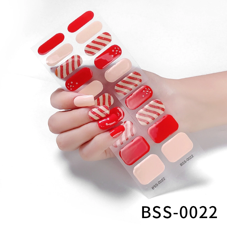 20PCS/Set Non-Toxic Nail Product Gel Nail Wraps Custom Printed UV Nail Art Stickers