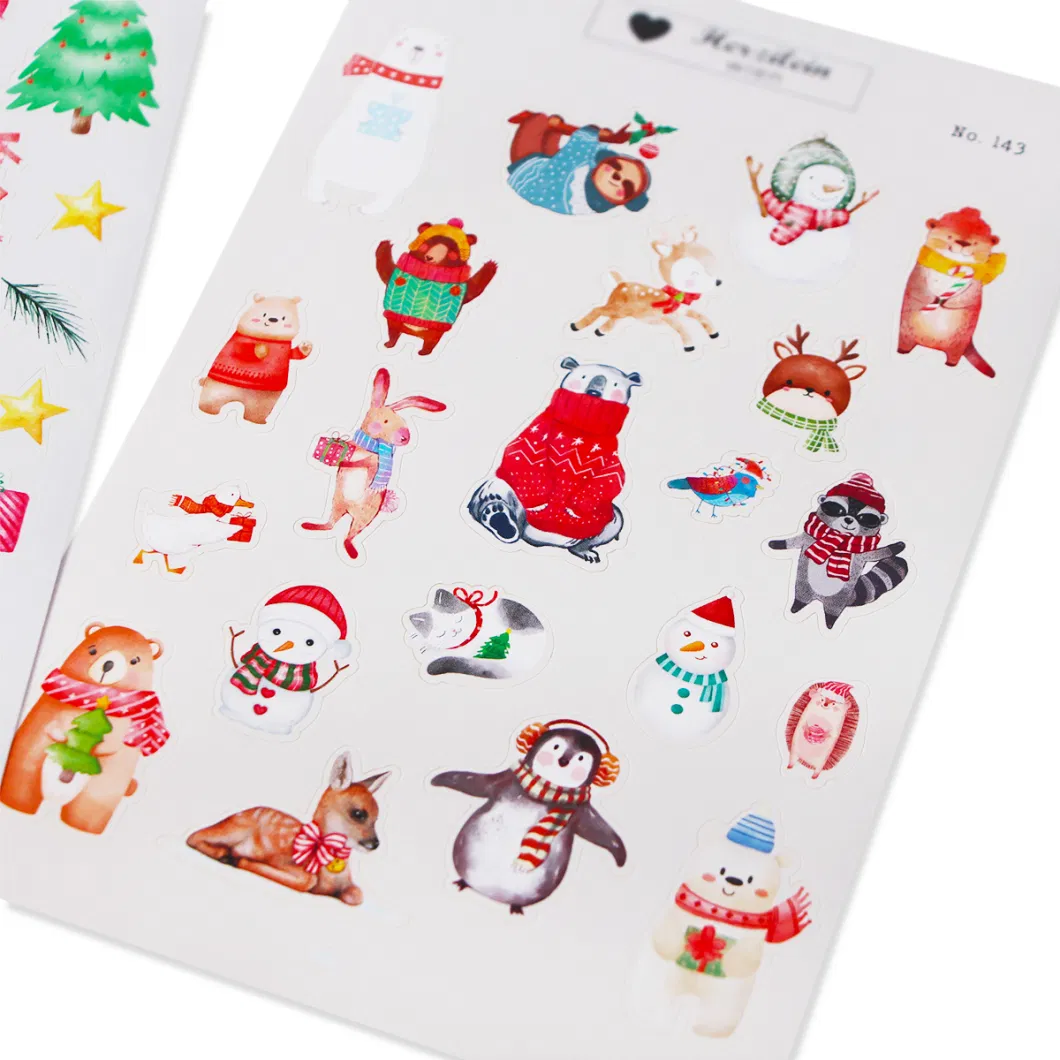 Custom Diary Scrapbook Children&prime;s Christmas Vinyl Decorations with Cute Icon Stickers