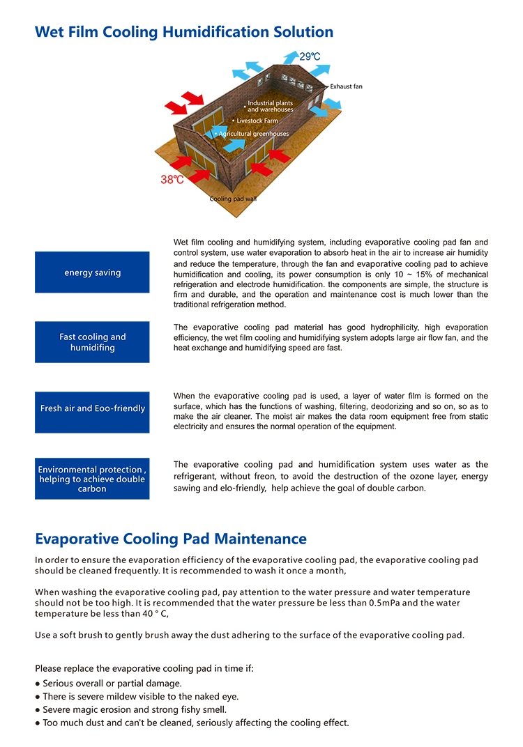 Craft Paper Honeycomb Cooling Media Cooling Pad for Greenhouse