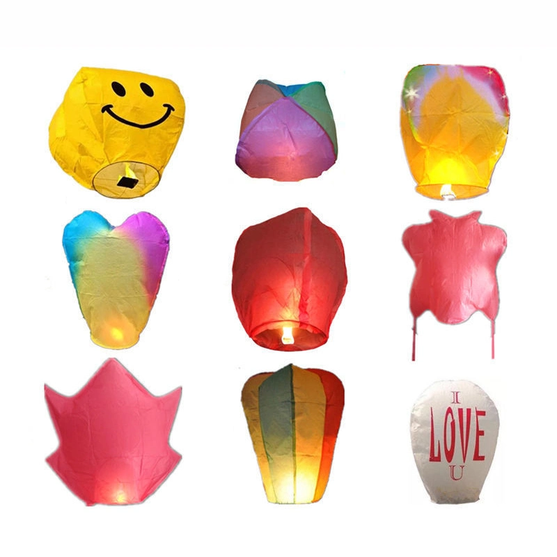 Kongming Lantern Promotional Wishing Gift Custom DIY Logo Creative Chinese Paper Sky Lantern