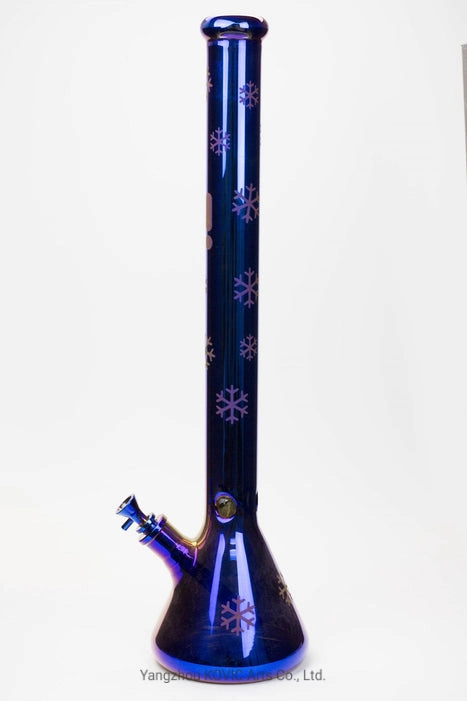 24&quot; Snowflake 7mm Metallic Glass Water Pipe Grinder Hookah Rolling Paper Shisha