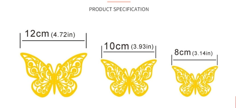 3D Hollow Butterflies Decorative Wall Stickers