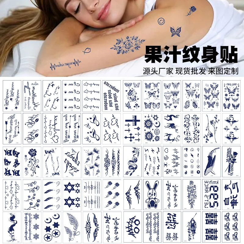 Waterproof Easy to Use Long Lasting Semi-Permanent Temporary Tattoo Stickers or Women and Men