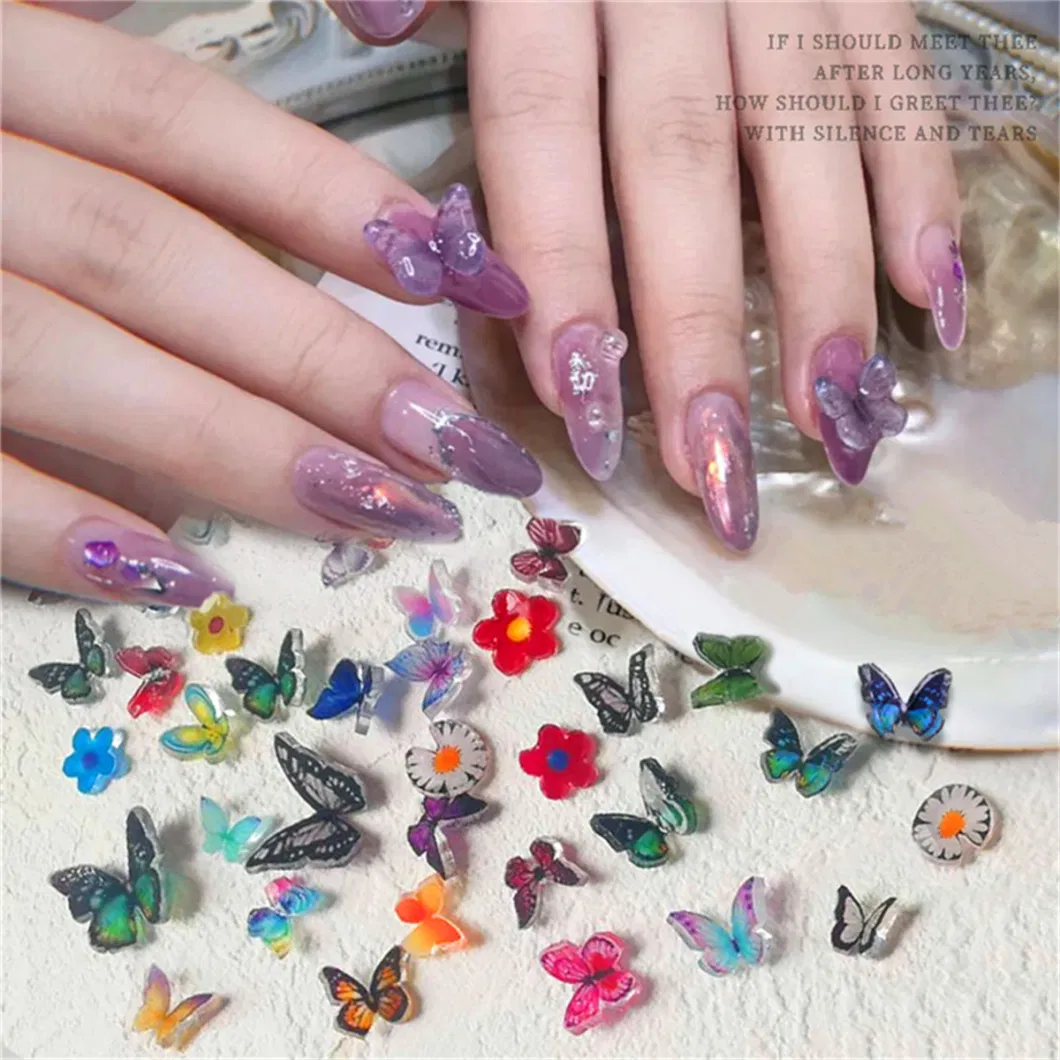 Nail Shrink Butterfly Net Red Hot Butterfly Ornaments Japanese DIY Nail Decoration Heat Shrink Machine Finished Butterfly Nail Stickers