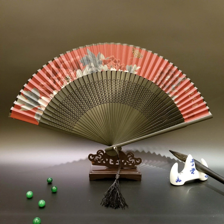 DIY Summer Bamboo Craft Fan Custom Promotional Business Logo Giveaway Paper Fan