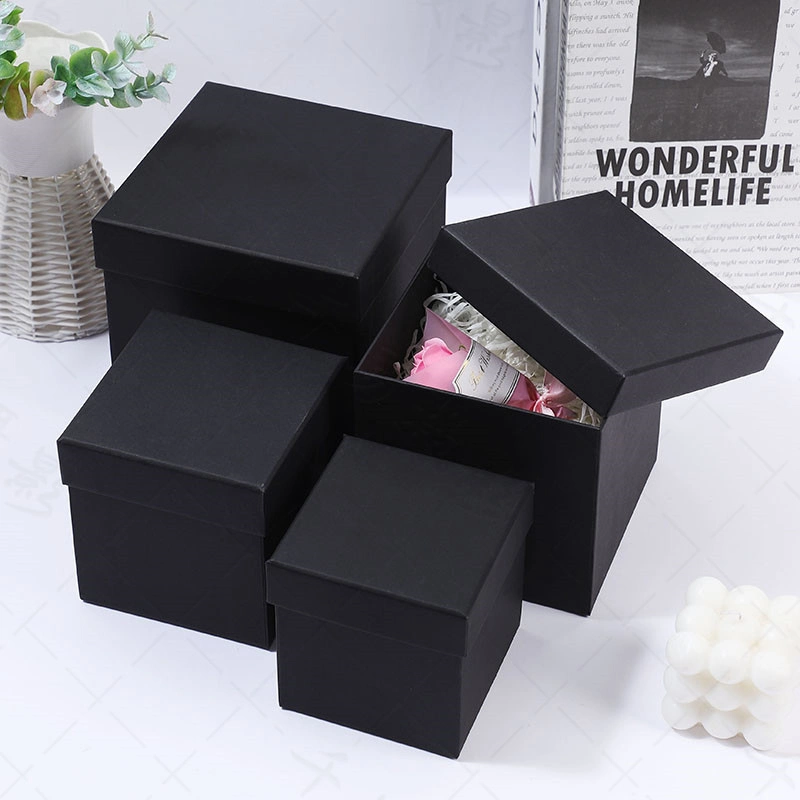 Logo Customized Cardboard Paper Box Christmas New Year Gift Packaging Box Set with Luxury Ribbons