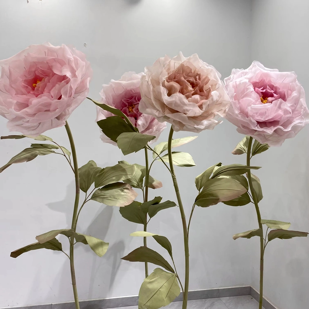 Giant Arts-Crafts Peony Poppy Flowers with Stem Stand 30-100cm Heads Big Huge Large Artificial Flower Crafts for Home Wedding Event Decor