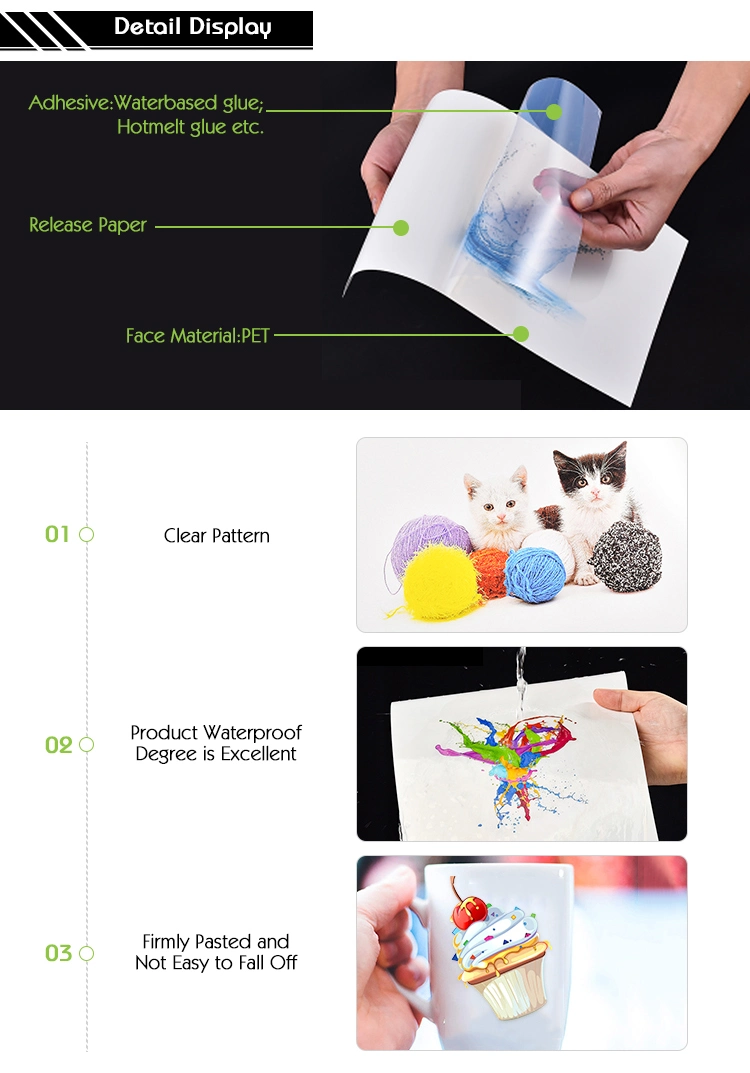 High Quality Printable A4 Size Inkjet Printing Clear Self Adhesive Transparent Pet Vinyl Sticker Paper