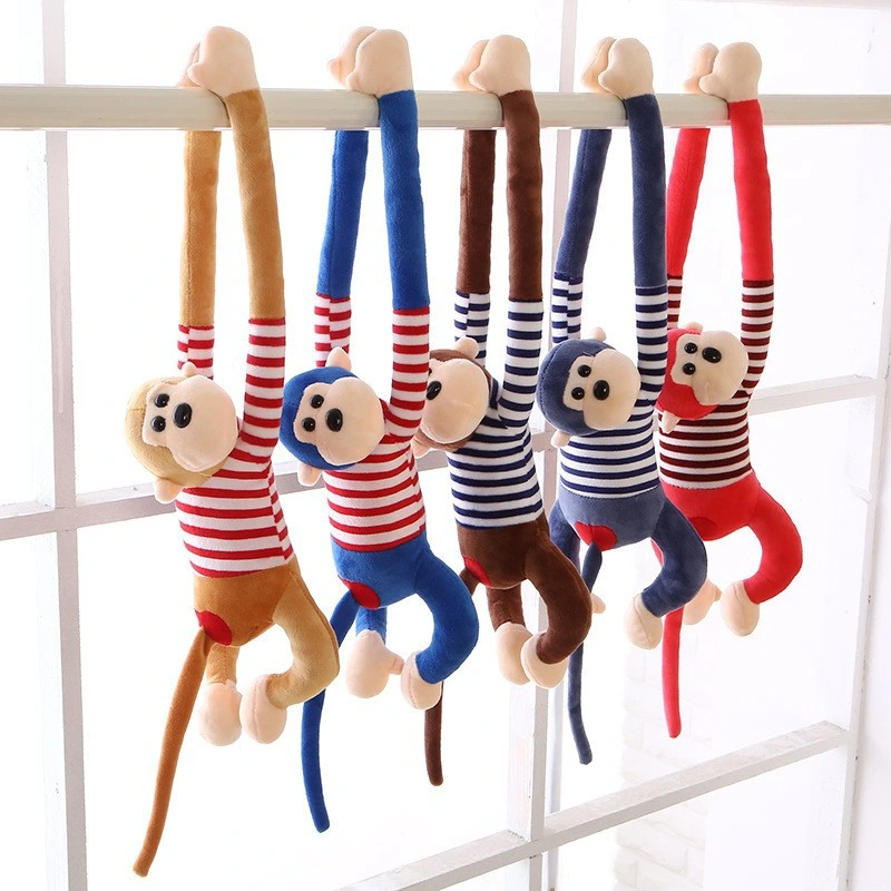 Striped Monkey Plush Toy Doll Color Long Arm Monkey Curtain Pendant Wedding Grab Machine Doll Gift