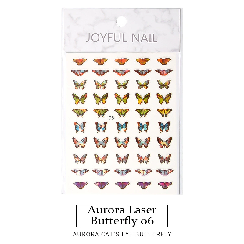 Cross-Border Explosive Nail Stickers Simulation Laser Butterfly Stickers Ins Wind 3D Stickers Waterproof Nail Stickers Cute Butterfly Nail Stickers