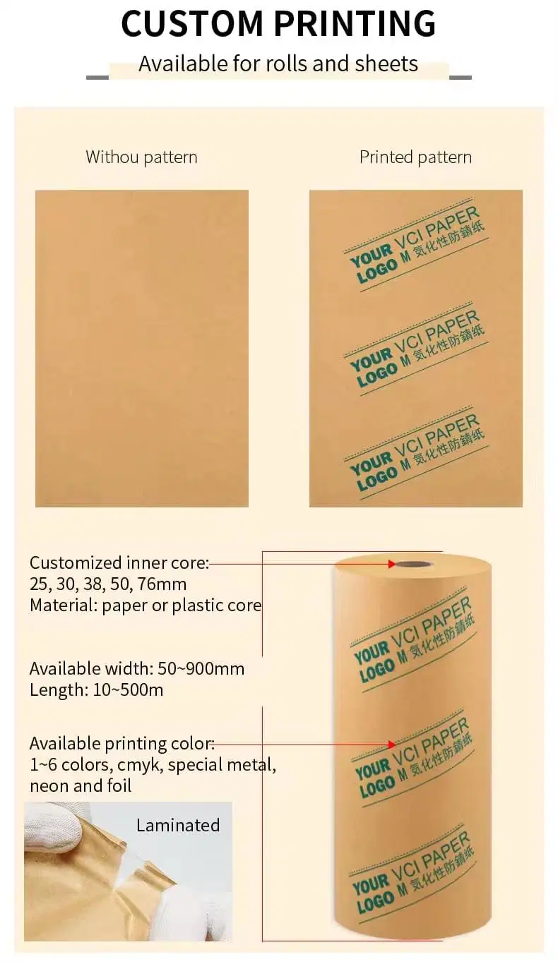 Coated Vci Paper Kraft Paper, PE for Automatic Packing Machine, Vci Paper Crinkled Wrinkled Anti Rust Crepe PE Tape Good Virgin