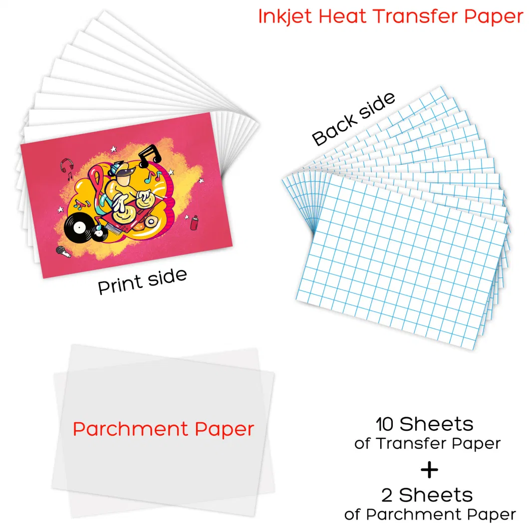 L&C Wholesale A4 Size Transfer Paper Transparent Heat Transfer Paper for Dark Fabric Tshirt