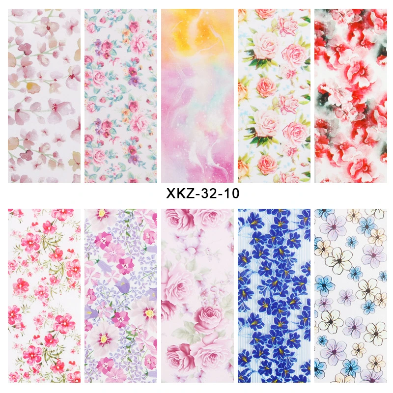 Nail Art Stickers Flame Lips Love Butterfly Floral Plaid Series Starry Sky Transfer Paper