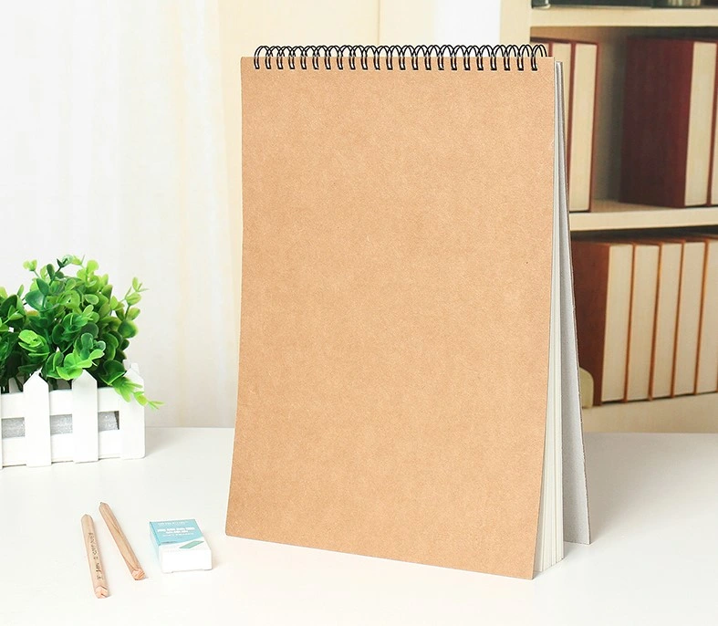 Recyle Craft Paper Hardcover School Supplies Notebook Spiral Drawing Sketch Book