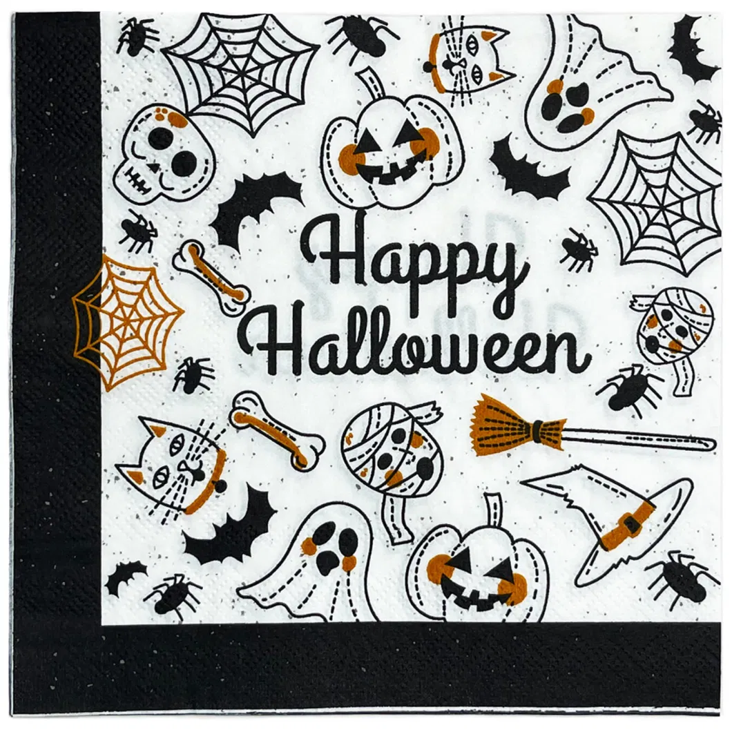 Pumpkin Ghost Spider Web Witch Halloween Party Napkins