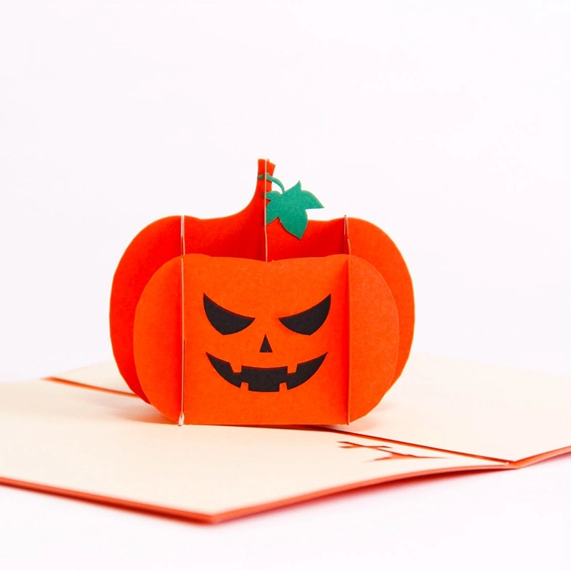 Vintage Halloween Day All Saints&prime; Day 3D Pop up Gift Cards Origami Kirigami Pumpkin Greeting Cards Postcards Paper