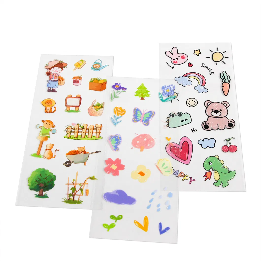 Custom Waterproof Art Sticker Diary Decorative Scrapbook Sticker Transparent Paper Bag