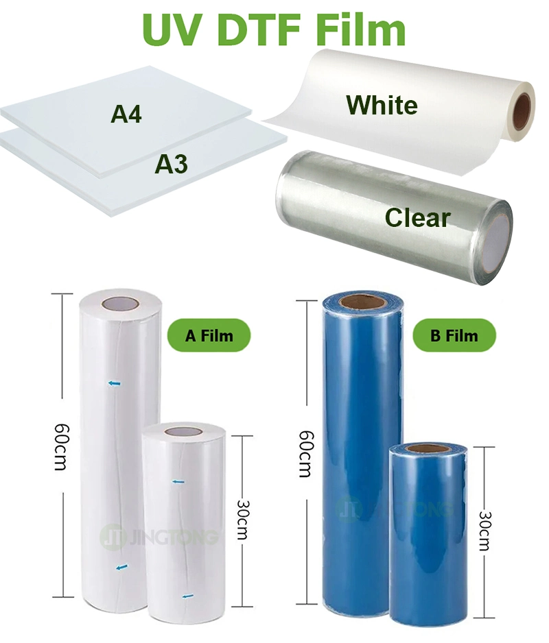 A3 UV Dtf Sheets and B Roll UV Dtf Film Stickers Pet Heat Transfer Paper for DIY on Glass, Leather, Metal, Acrylic