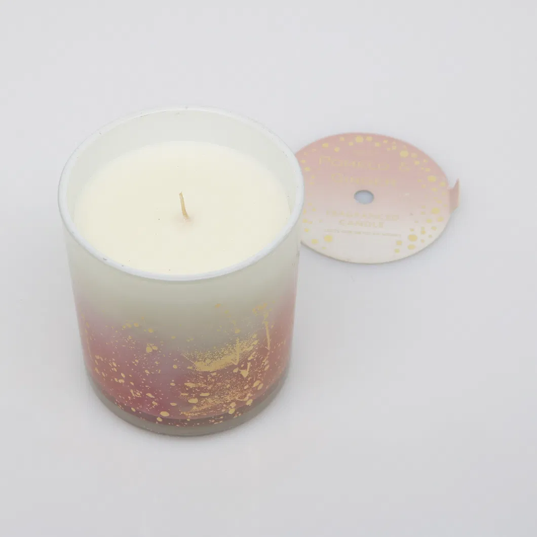 christmas Gift Glass Scented House Candle with Gold Stamping Pattern