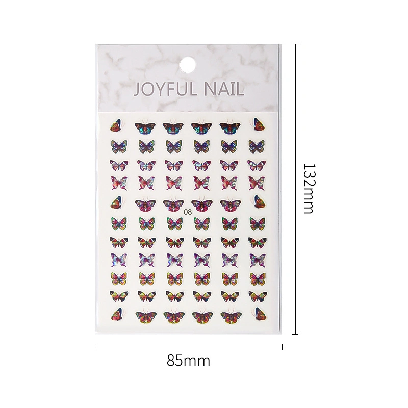 Cross-Border Explosive Nail Stickers Simulation Laser Butterfly Stickers Ins Wind 3D Stickers Waterproof Nail Stickers Cute Butterfly Nail Stickers