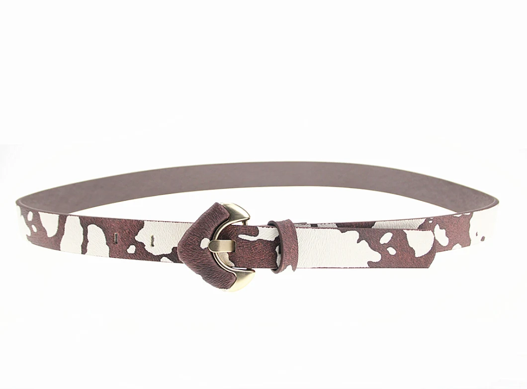 High Quality Cow Pattern PU Skinny Belt