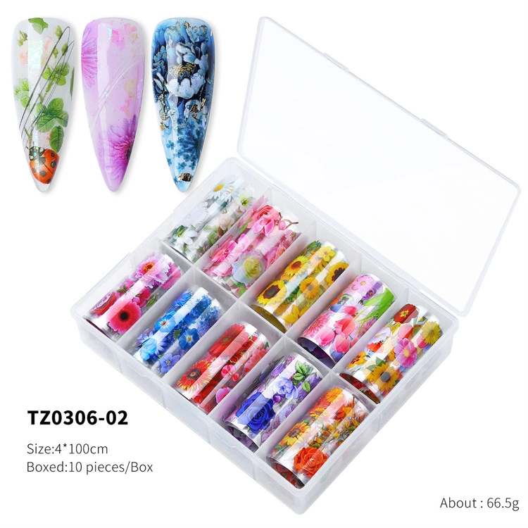 Spot The Whole Network New Product 2022 New Nail Art Transfer Paper Flower Laser Butterfly Character Punk Star Transfer Paper Nail Stickers