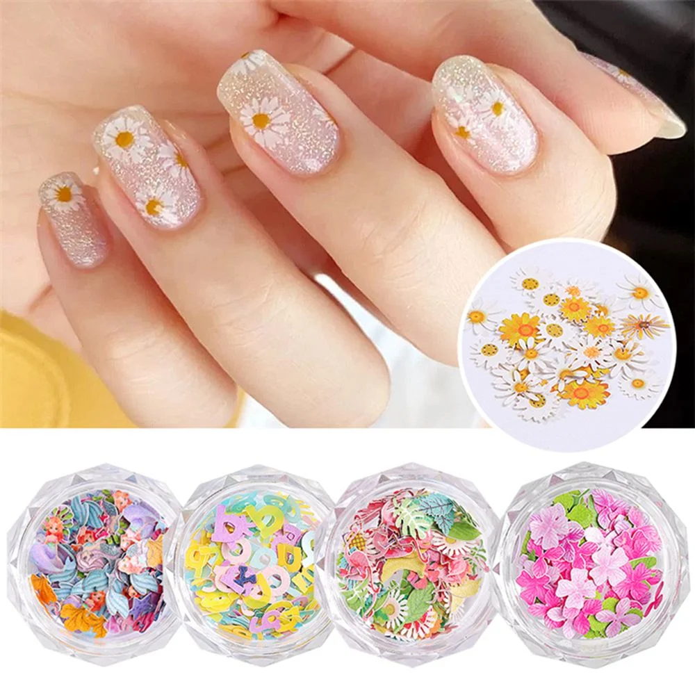 3D Gel Nail Art Flower Butterfly Letter Sticker for Manicure Beauty