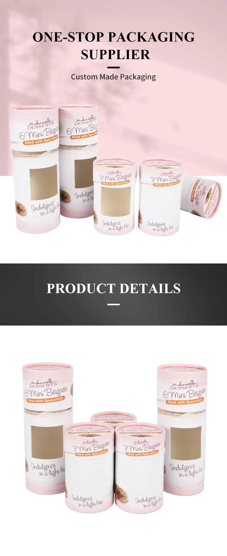 Firstsail Wholesale Cylinder Cardboard Tube Dessert Cookie Noodle Yoga Towel Gift Candle Jar Electronic Roll Round Paper Box Packaging