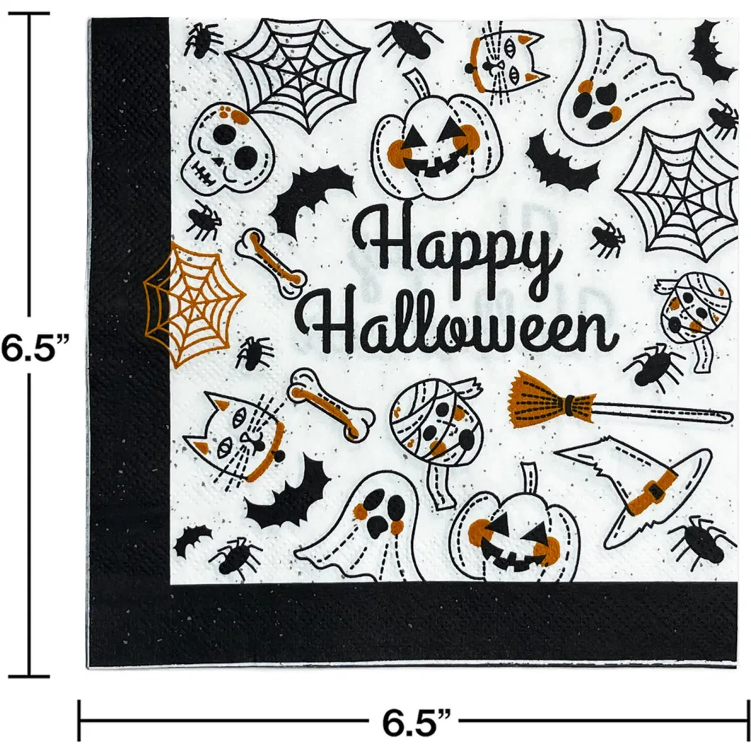 Pumpkin Ghost Spider Web Witch Halloween Party Napkins