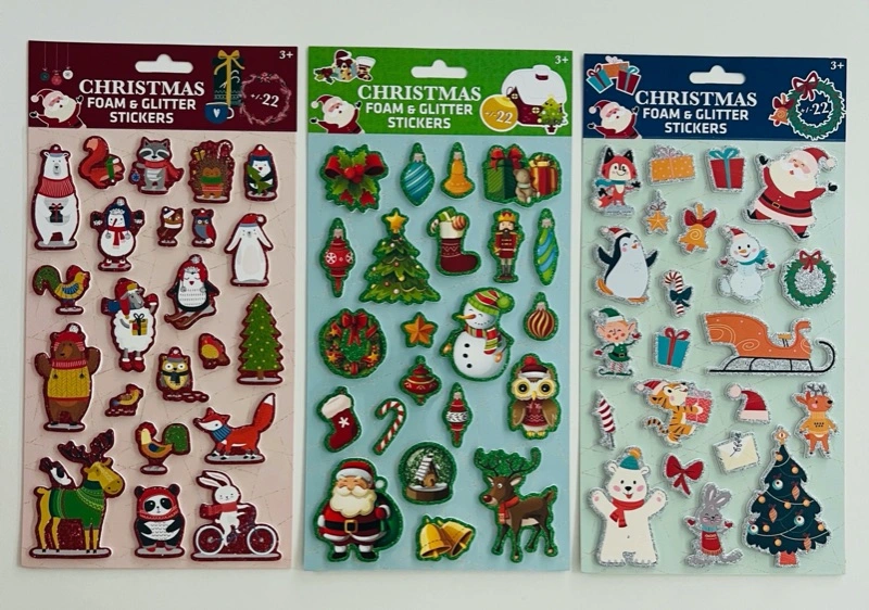 Custom Christmas Scrapbooking Decoration Die-Cut Glitter Foam Stickers