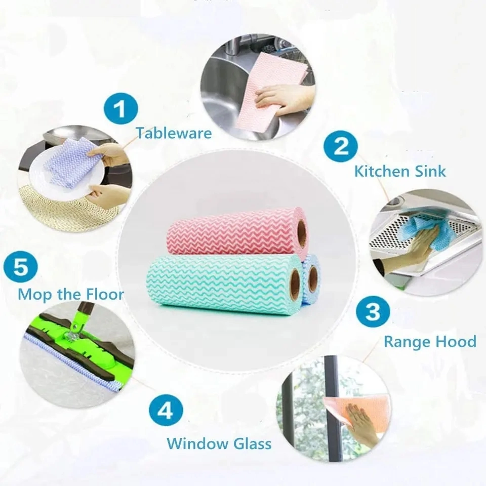 Disposable Kitchen Cleaning Cloth Roll Dish Washing Wipes Paper Towel