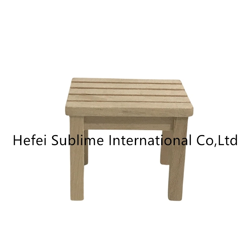 Solid Wooden Doll House Natural Rectangular Table - Wooden Craft