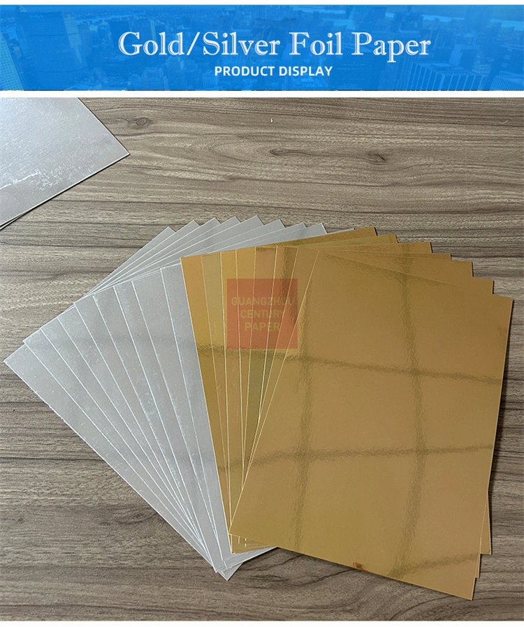 Hot Selling 250 GSM A4 Mirror Foil Metallic Board Gold Silver Cardstock Holographic Paper