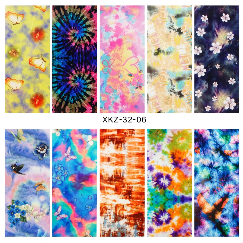 Nail Art Stickers Flame Lips Love Butterfly Floral Plaid Series Starry Sky Transfer Paper